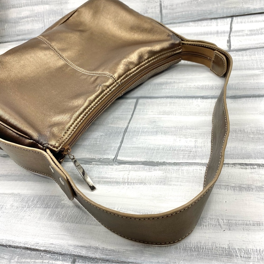 Studio Works Bronze Metallic Copper Hobo Handbag Leather Shoulder Bag Purse - Picture 5 of 15